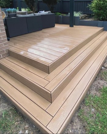 Composite decking steps