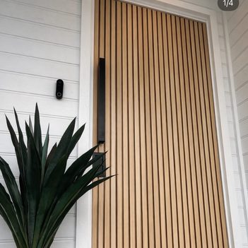 Timber batten cladded front door