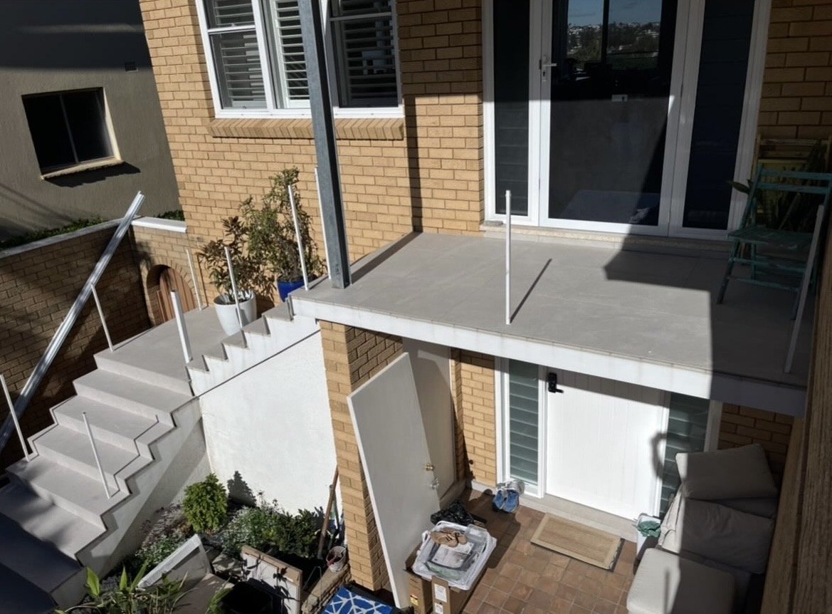 Before: rear extension staircase with glass panels only