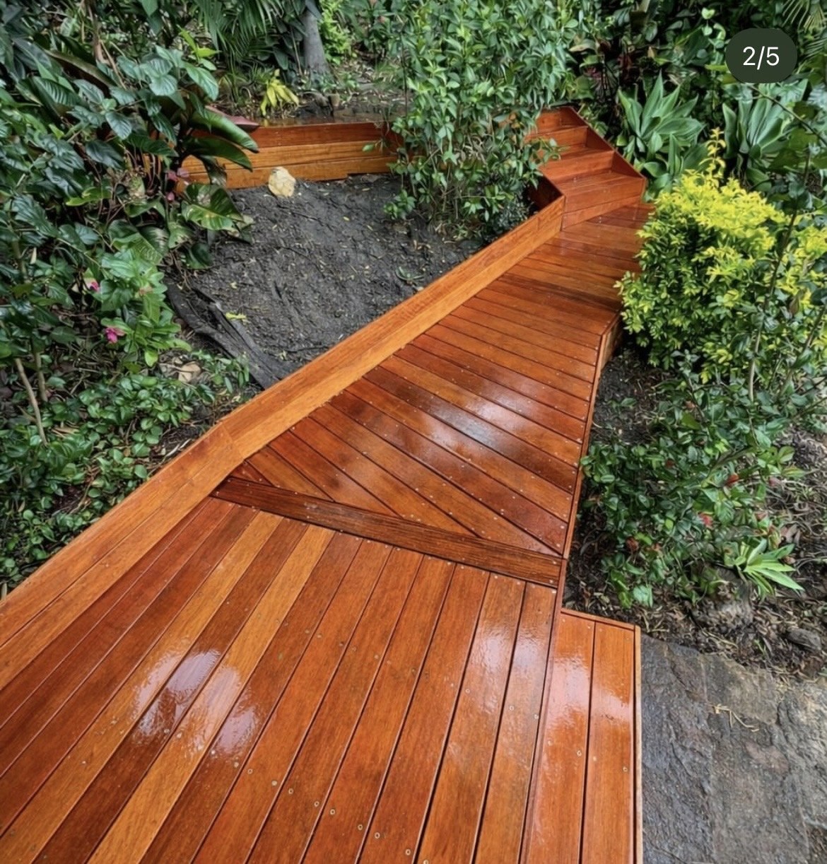 After: garden boardwalk, angled view