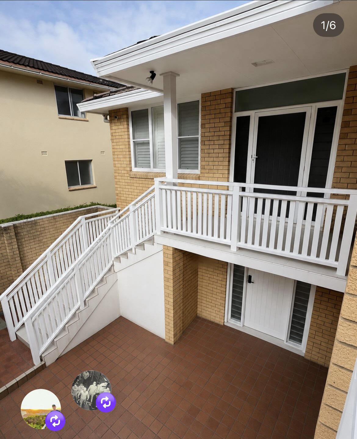 House exterior with new white balustrade balcony
