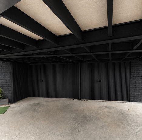 Blacked out garage renovation feature
